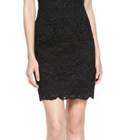 NWT!! DKNY, Stunning black short sleeve lace sheath dress - Picture 5 of 16